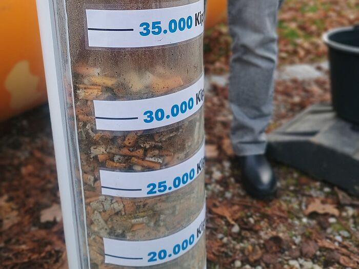 Insgesamt wurden über 30.000 Zigarettenkippen gesammelt. (Foto: Naturium am Inn)